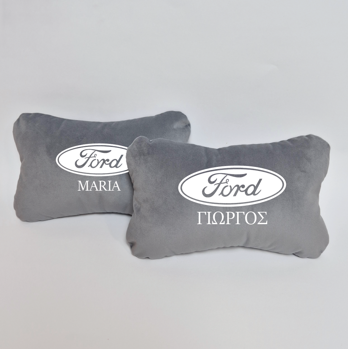 Χειροποίητα μαξιλάρια κεφαλιού FORD - γκρι σουέτ