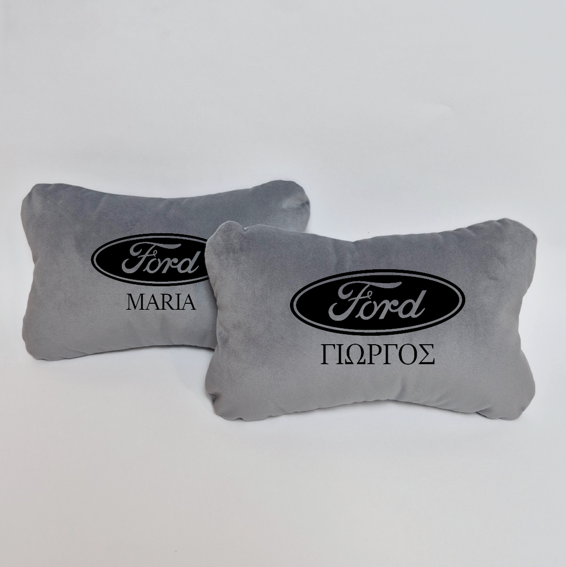 Χειροποίητα μαξιλάρια κεφαλιού FORD - γκρι σουέτ