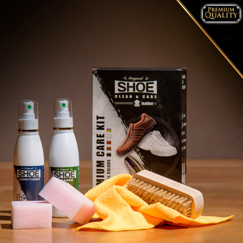 SHOE CLEAN & CARE – ΣΕΤ ΣΥΝΤΗΡΗΣΗΣ ΓΙΑ ΠΑΠΟΥΤΣΙΑ + ΔΩΡΟ ΠΕΤΣΕΤΑ - ΒΟΥΡΤΣΑ - ΤΑΜΠΟΝ