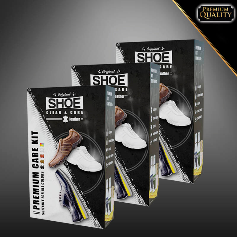 3X SHOE CLEAN & CARE – ΣΕΤ ΣΥΝΤΗΡΗΣΗΣ ΓΙΑ ΠΑΠΟΥΤΣΙΑ + ΔΩΡΟ ΠΕΤΣΕΤΑ - ΒΟΥΡΤΣΑ - ΤΑΜΠΟΝ