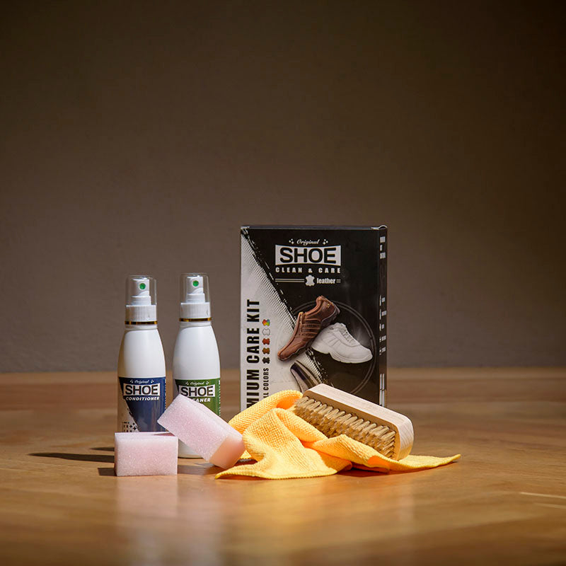 3X SHOE CLEAN & CARE – ΣΕΤ ΣΥΝΤΗΡΗΣΗΣ ΓΙΑ ΠΑΠΟΥΤΣΙΑ + ΔΩΡΟ ΠΕΤΣΕΤΑ - ΒΟΥΡΤΣΑ - ΤΑΜΠΟΝ