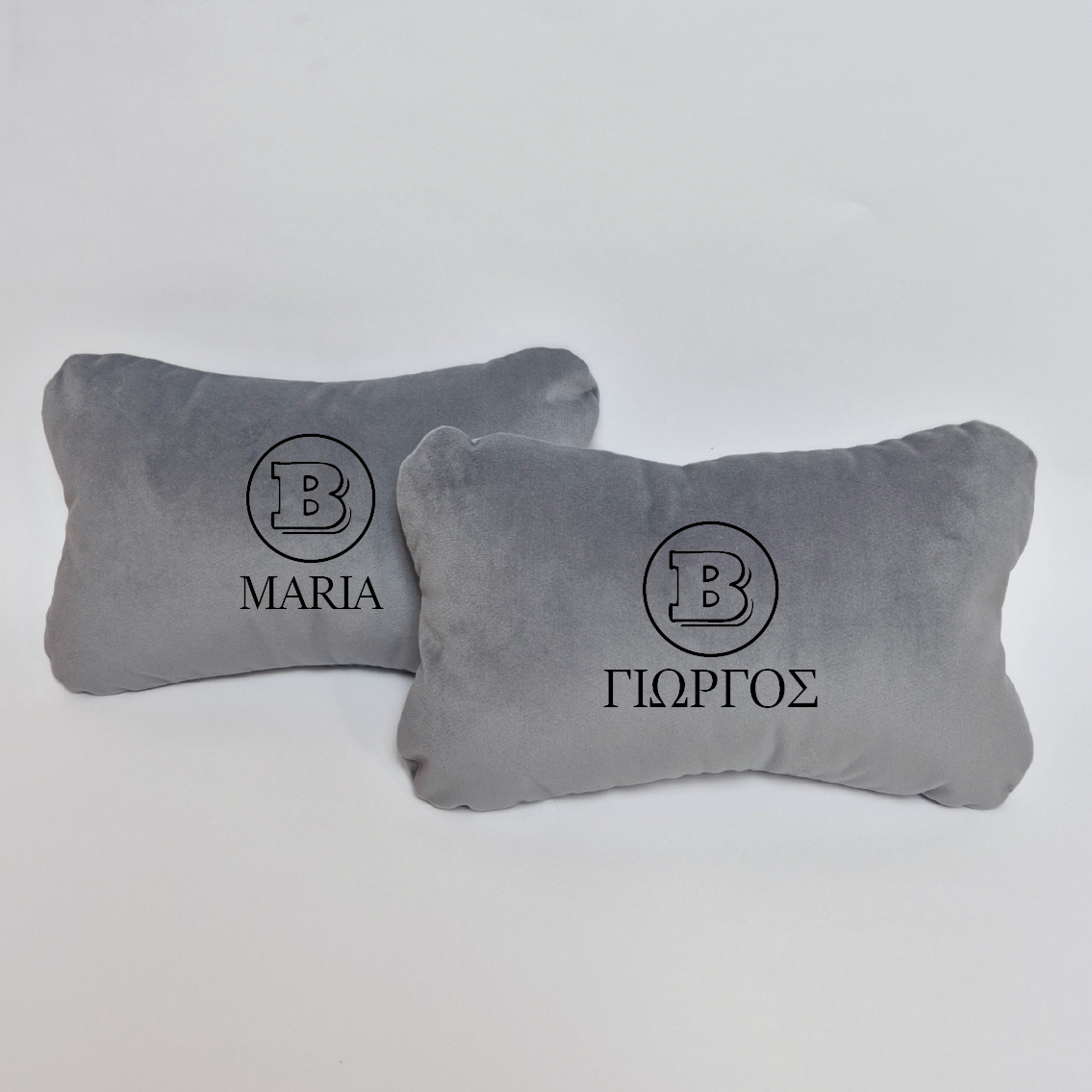 Χειροποίητα μαξιλάρια κεφαλιού BRABUS - γκρι σουέτ