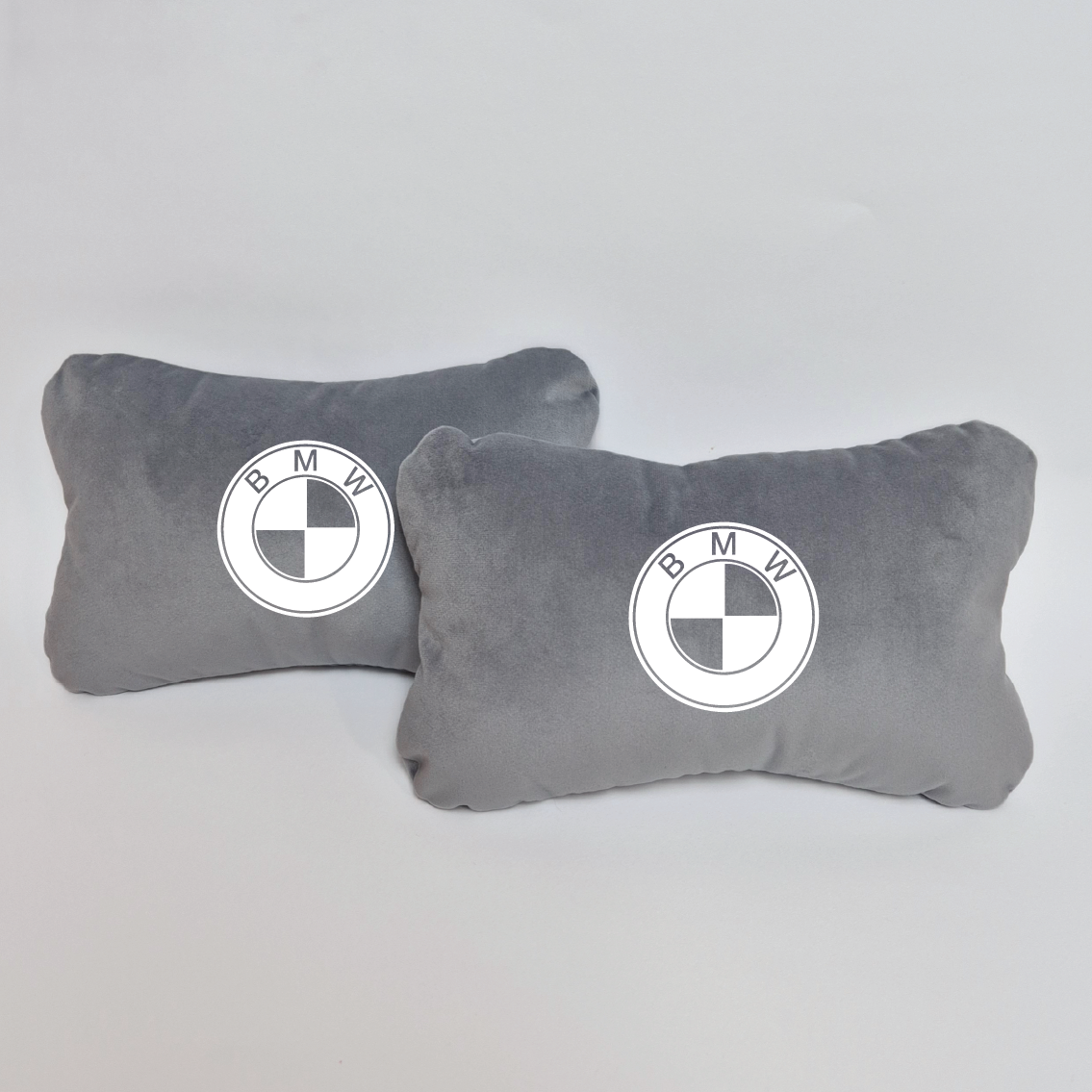 Χειροποίητα μαξιλάρια κεφαλιού BMW - γκρι σουέτ