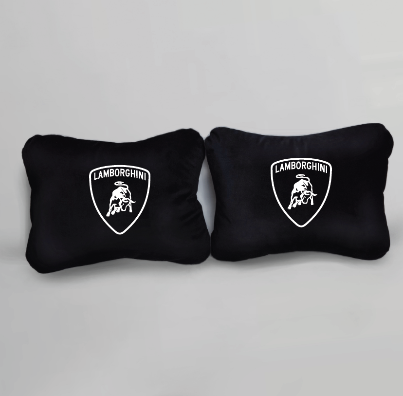 Χειροποίητα μαξιλάρια οσφυϊκής μοίρας LAMBORGHINI - μαύρο σουέτ