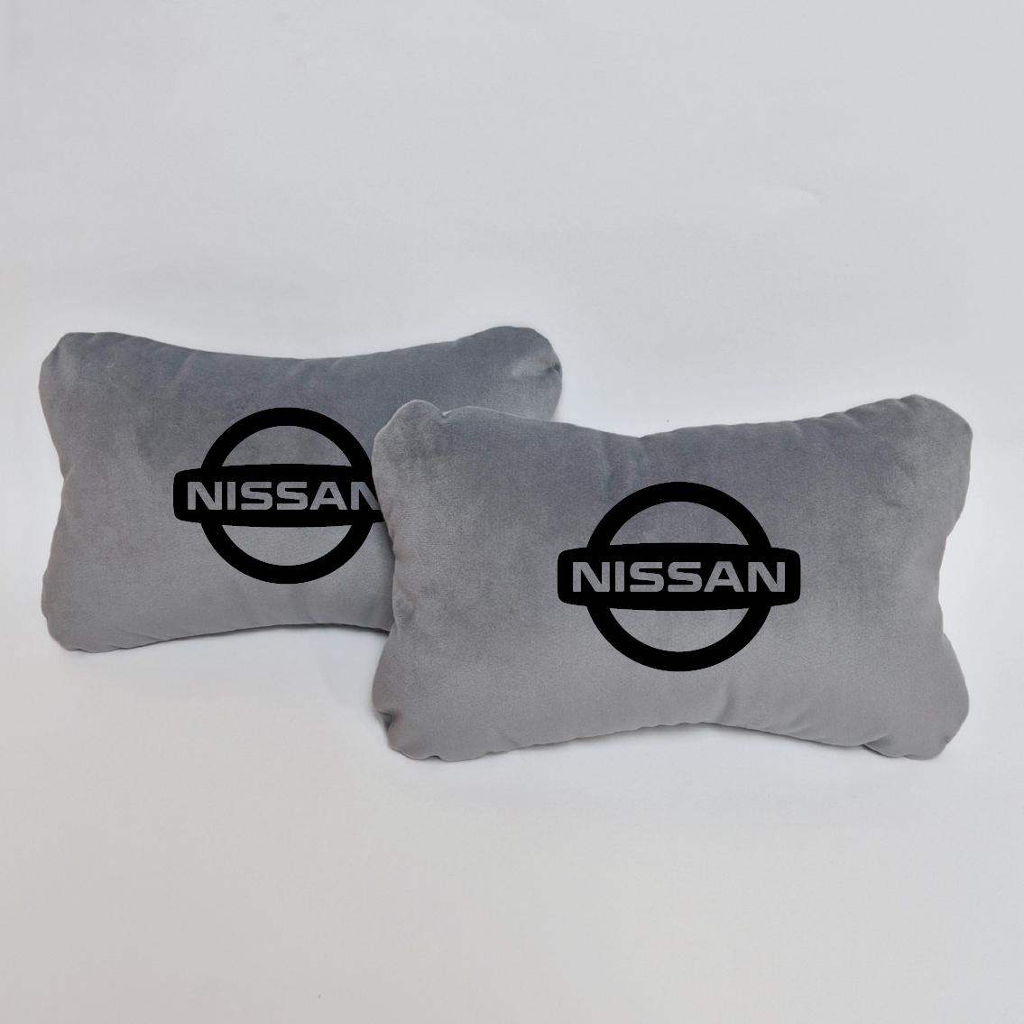 Χειροποίητα μαξιλάρια κεφαλιού NISSAN - γκρι σουέτ