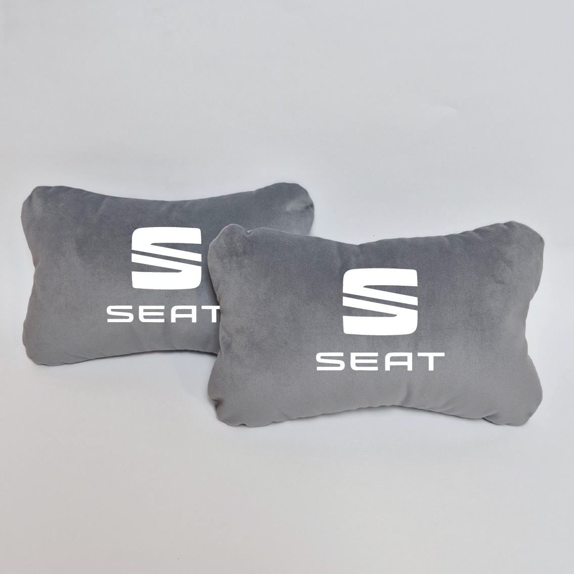 Χειροποίητα μαξιλάρια κεφαλιού SEAT - γκρι σουέτ