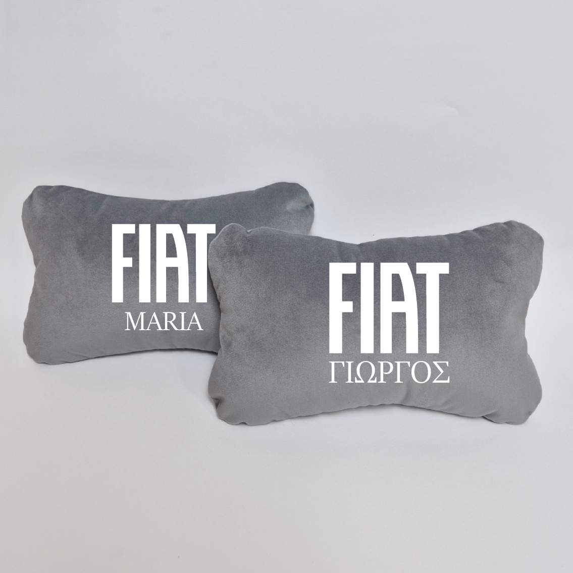 Χειροποίητα μαξιλάρια κεφαλιού FIAT - γκρι σουέτ