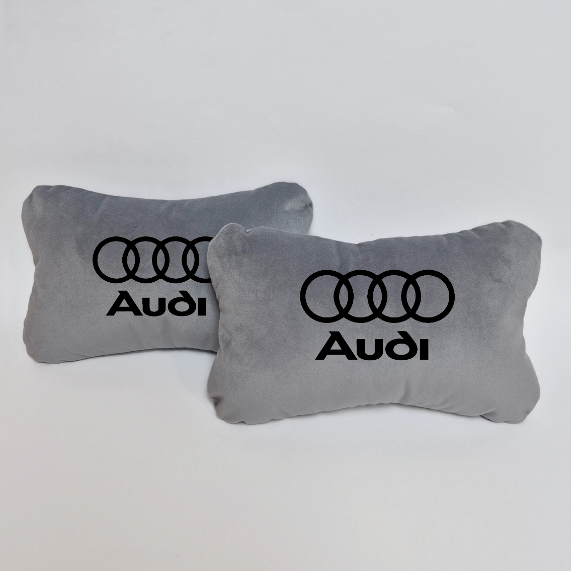 Χειροποίητα μαξιλάρια κεφαλιού AUDI - γκρι σουέτ