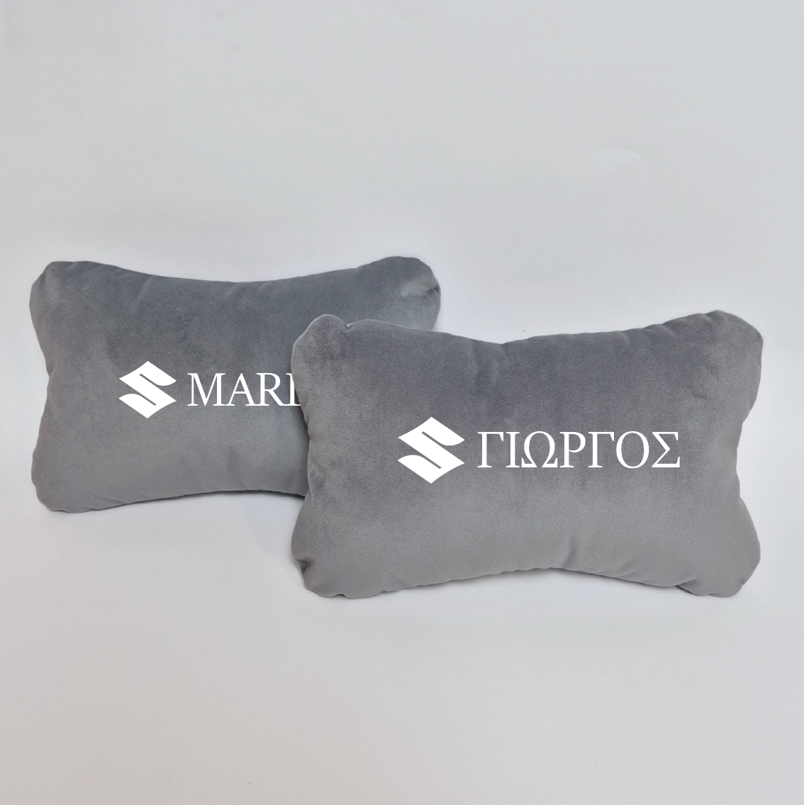 Χειροποίητα μαξιλάρια κεφαλιού SUZUKI MODEL 1 - γκρι σουέτ