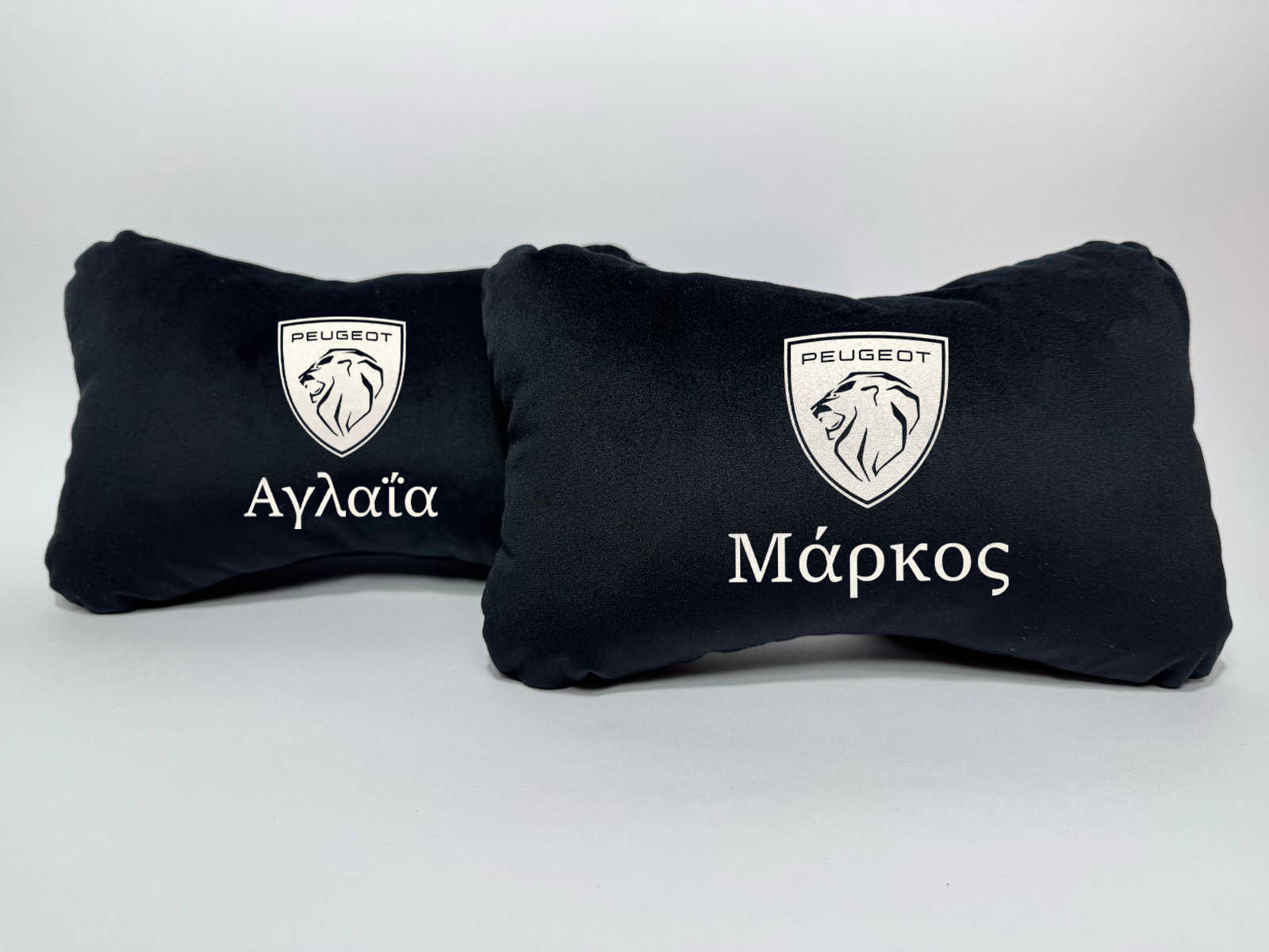 Χειροποίητα μαξιλάρια κεφαλιού PEUGEOT NEW LOGO - μαύρο σουέτ