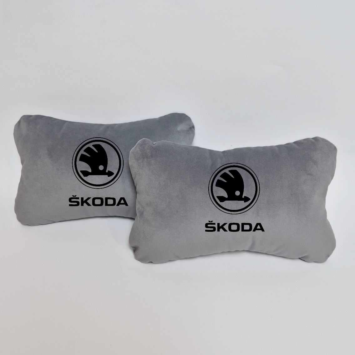 Χειροποίητα μαξιλάρια κεφαλιού SKODA - γκρι σουέτ