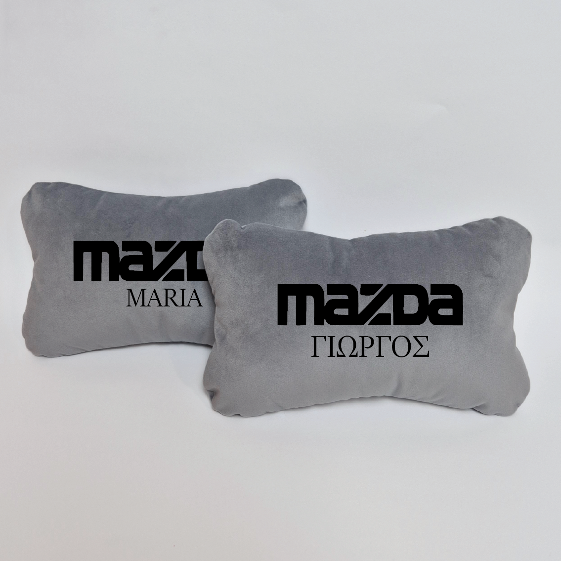 Χειροποίητα μαξιλάρια κεφαλιού MAZDA - γκρι σουέτ