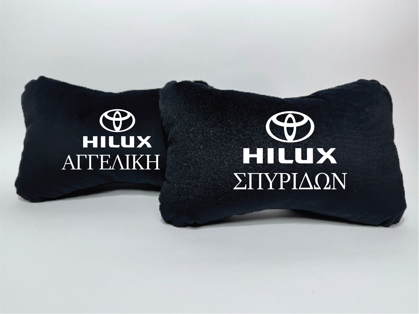 Χειροποίητα μαξιλάρια κεφαλιού TOYOTA HILUX - μαύρο σουέτ