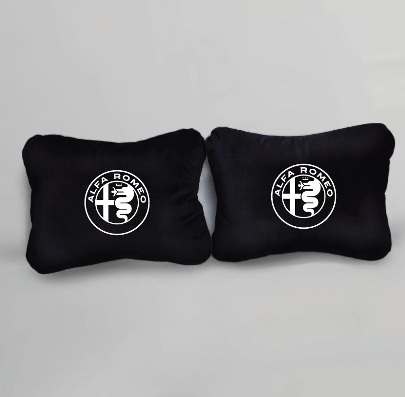 Χειροποίητα μαξιλάρια οσφυϊκής μοίρας ALFA ROMEO - μαύρο σουέτ
