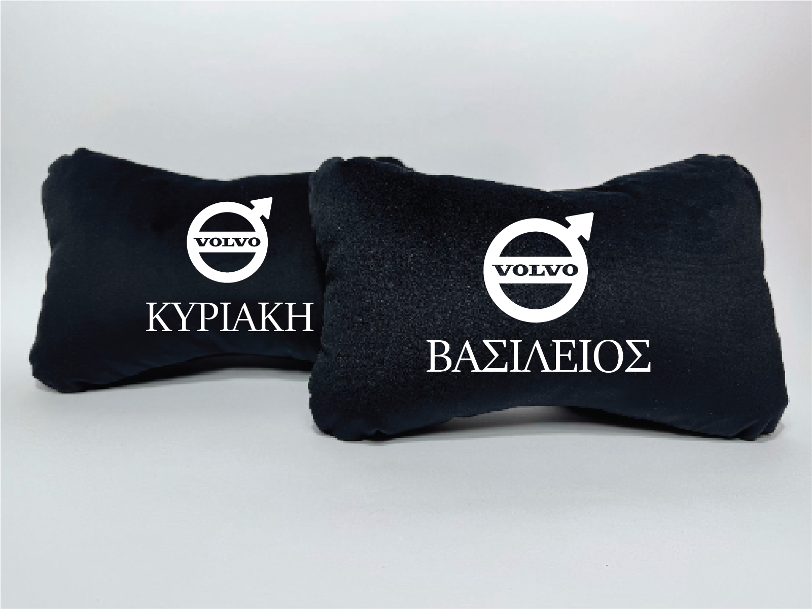 Χειροποίητα μαξιλάρια κεφαλιού VOLVO - μαύρο σουέτ