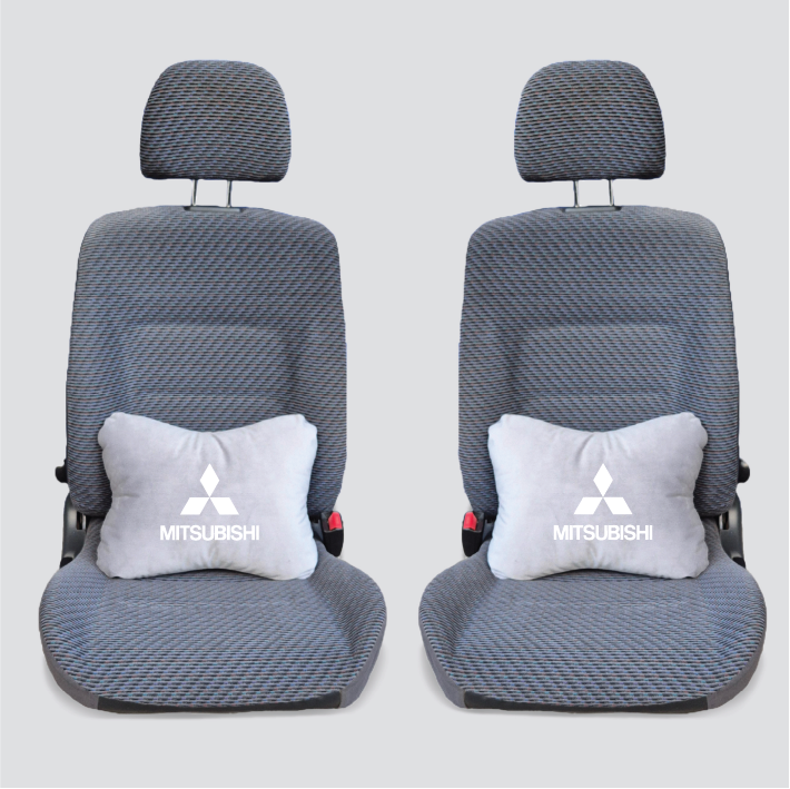 Χειροποίητα μαξιλάρια οσφυϊκής μοίρας MITSUBISHI LOGO - γκρι σουέτ