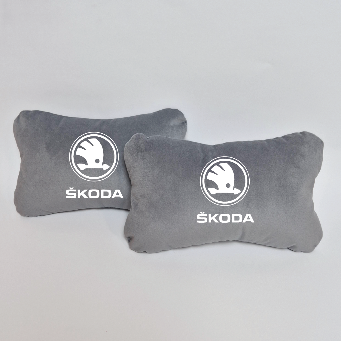 Χειροποίητα μαξιλάρια κεφαλιού SKODA - γκρι σουέτ