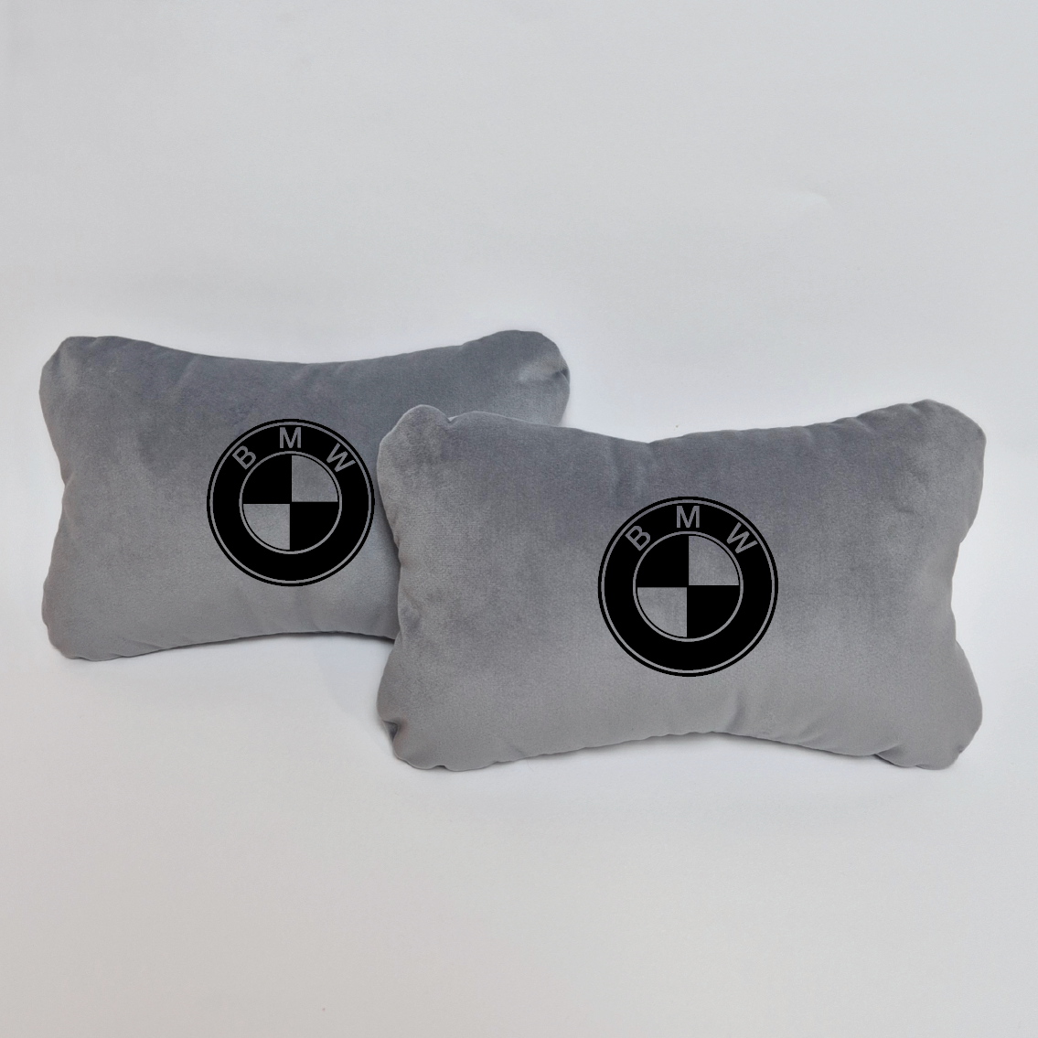 Χειροποίητα μαξιλάρια κεφαλιού BMW - γκρι σουέτ