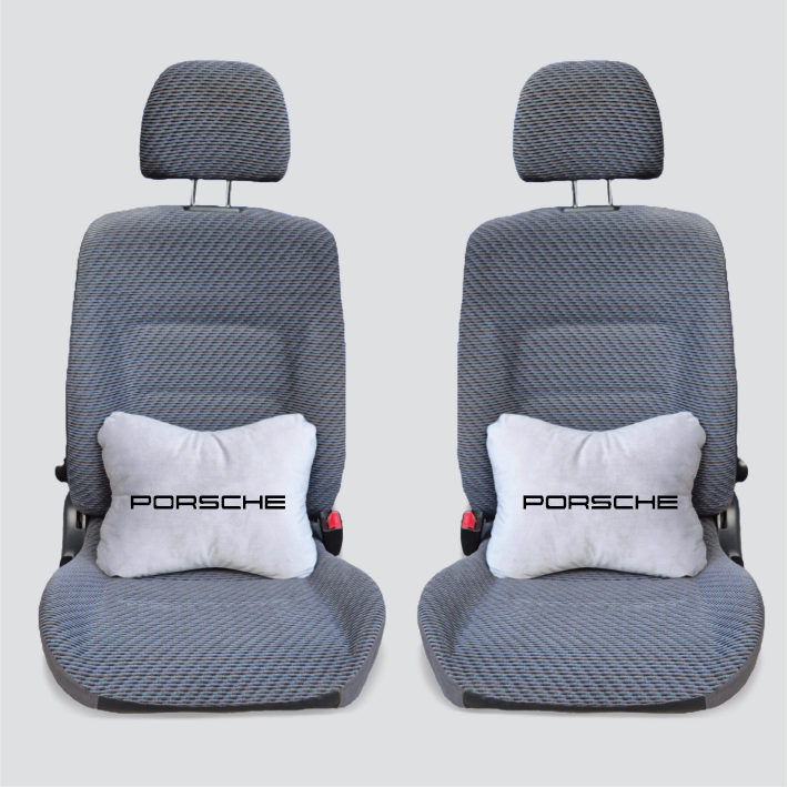 Χειροποίητα μαξιλάρια οσφυϊκής μοίρας PORSCHE - γκρι σουέτ