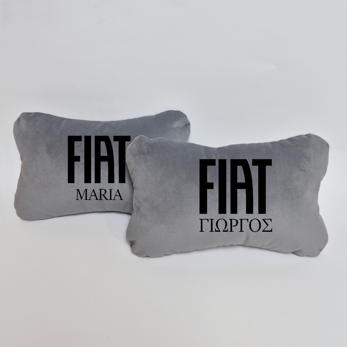 Χειροποίητα μαξιλάρια κεφαλιού FIAT - γκρι σουέτ