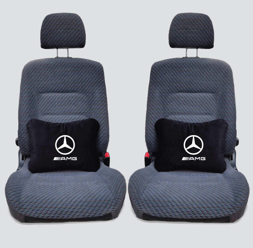 Χειροποίητα μαξιλάρια οσφυϊκής μοίρας MERCEDES LOGO AMG - μαύρο σουέτ
