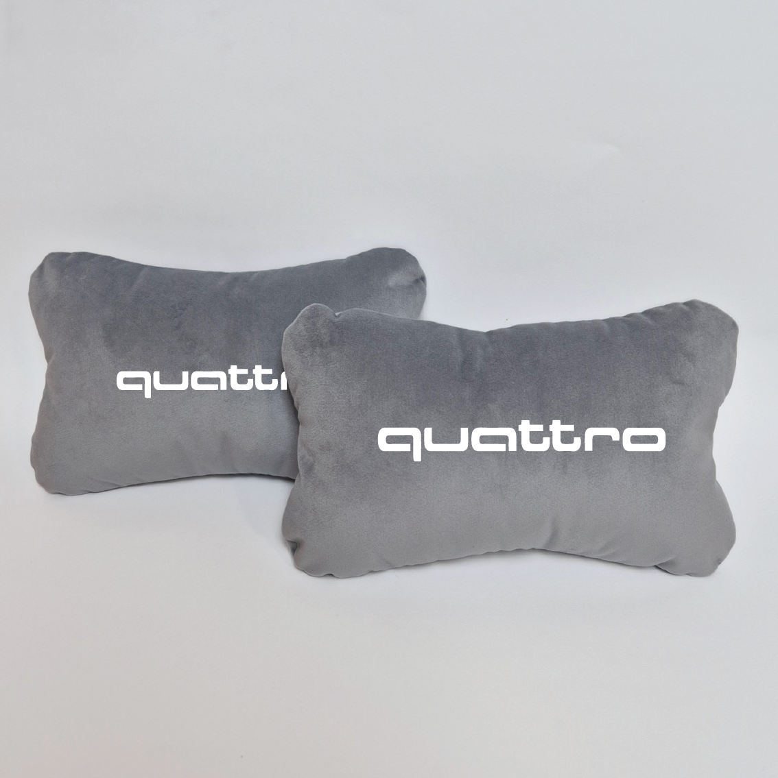 Χειροποίητα μαξιλάρια κεφαλιού AUDI QUATTRO MODEL 2 - γκρι σουέτ