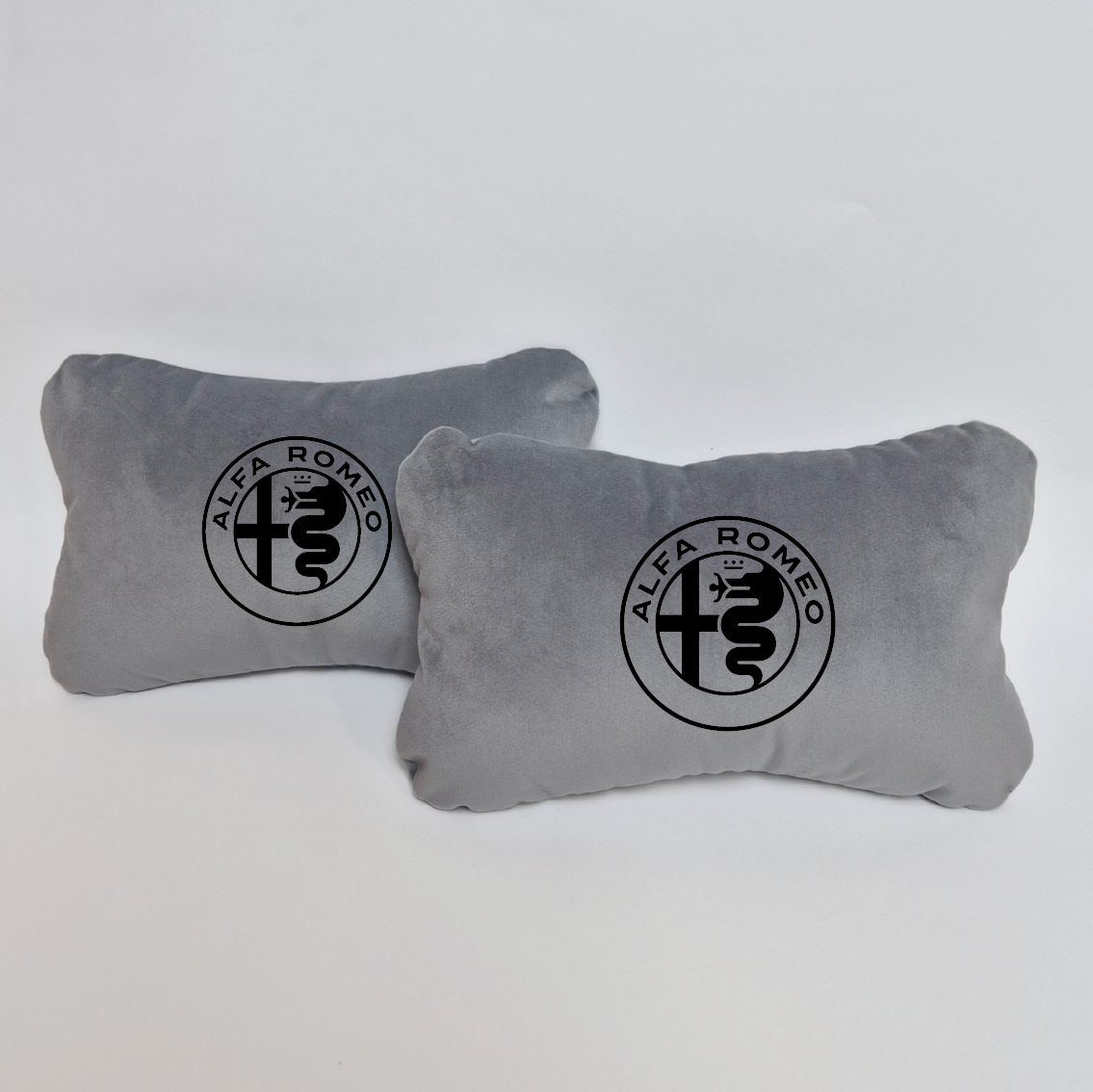 Χειροποίητα μαξιλάρια κεφαλιού ALFA ROMEO - γκρι σουέτ
