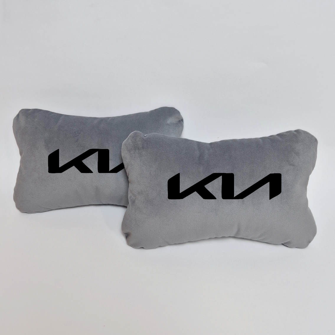 Χειροποίητα μαξιλάρια κεφαλιού KIA NEW LOGO - γκρι σουέτ