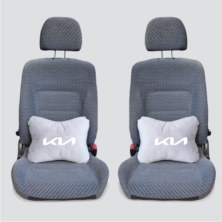 Χειροποίητα μαξιλάρια οσφυϊκής μοίρας KIA NEW LOGO - γκρι σουέτ