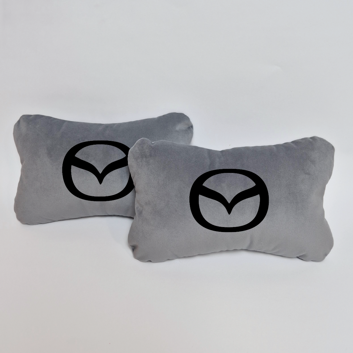 Χειροποίητα μαξιλάρια κεφαλιού MAZDA LOGO - γκρι σουέτ