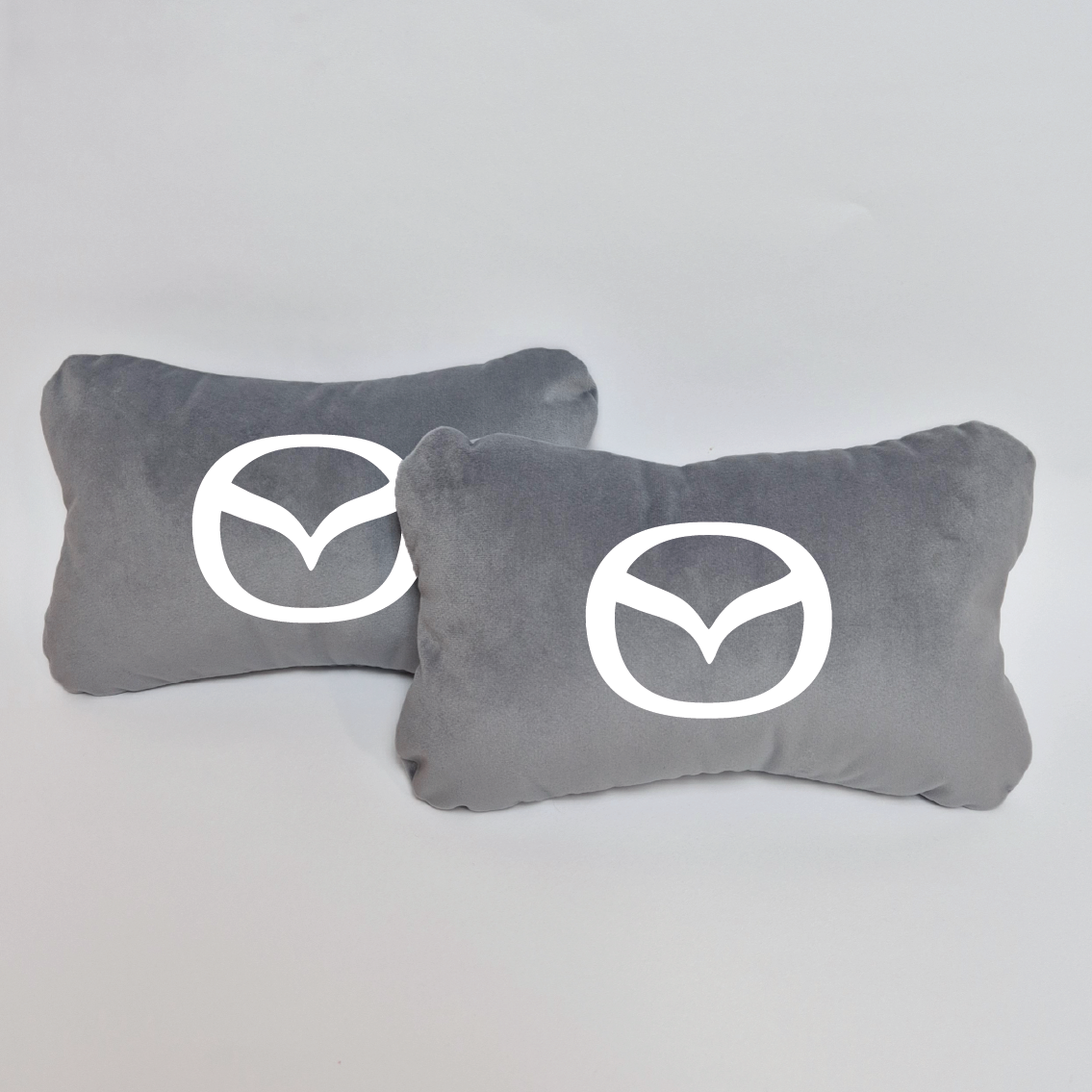 Χειροποίητα μαξιλάρια κεφαλιού MAZDA LOGO - γκρι σουέτ