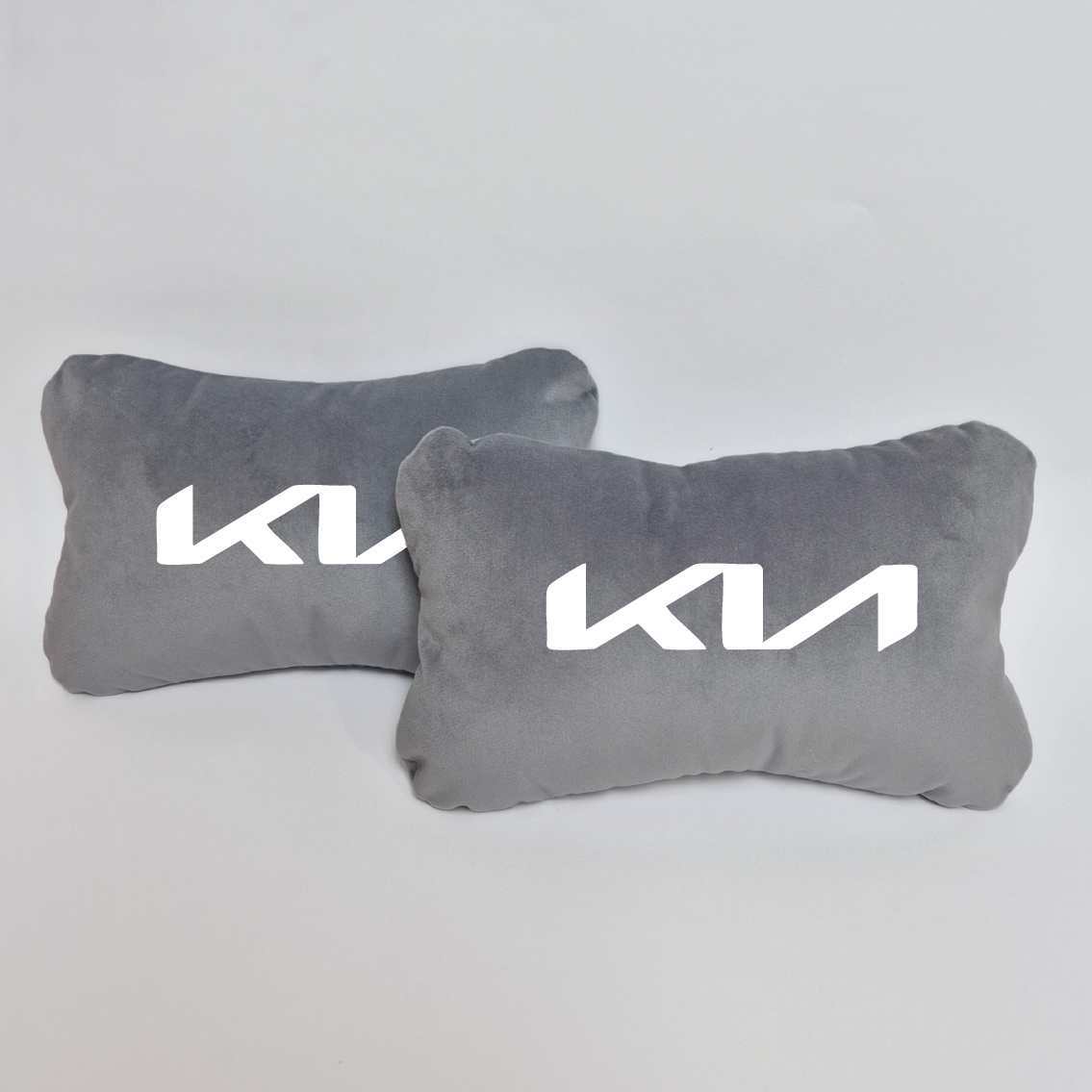 Χειροποίητα μαξιλάρια κεφαλιού KIA NEW LOGO - γκρι σουέτ
