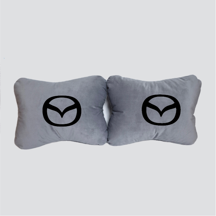Χειροποίητα μαξιλάρια οσφυϊκής μοίρας MAZDA LOGO - γκρι σουέτ