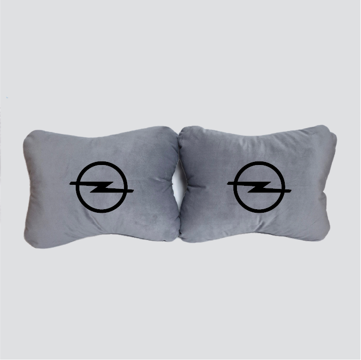 Χειροποίητα μαξιλάρια οσφυϊκής μοίρας OPEL LOGO - γκρι σουέτ