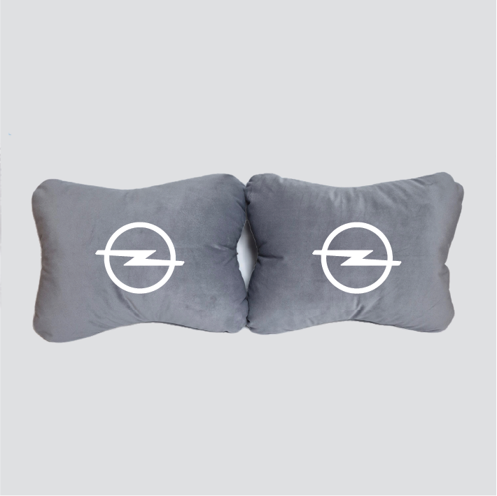 Χειροποίητα μαξιλάρια οσφυϊκής μοίρας OPEL LOGO - γκρι σουέτ