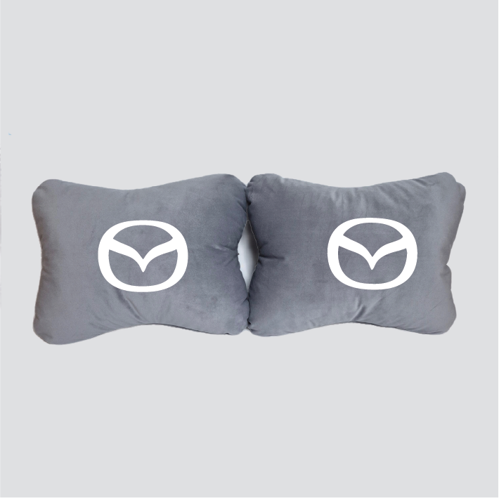 Χειροποίητα μαξιλάρια οσφυϊκής μοίρας MAZDA LOGO - γκρι σουέτ