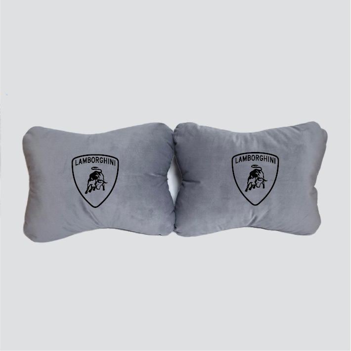 Χειροποίητα μαξιλάρια οσφυϊκής μοίρας LAMBORGHINI - γκρι σουέτ