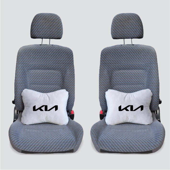 Χειροποίητα μαξιλάρια οσφυϊκής μοίρας KIA NEW LOGO - γκρι σουέτ