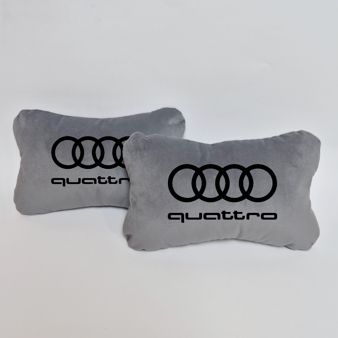 Χειροποίητα μαξιλάρια κεφαλιού AUDI QUATTRO - γκρι σουέτ