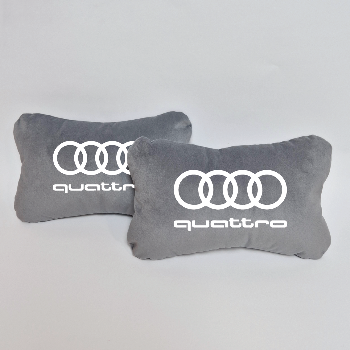 Χειροποίητα μαξιλάρια κεφαλιού AUDI QUATTRO - γκρι σουέτ