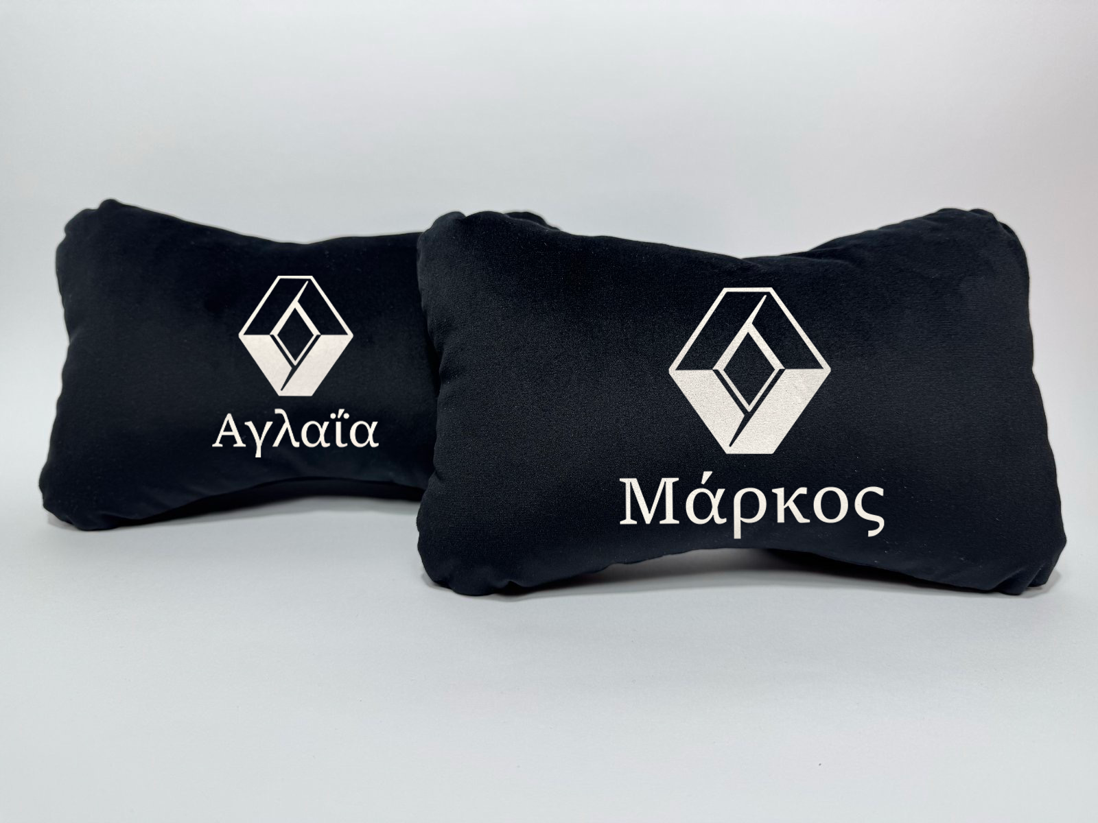 Χειροποίητα μαξιλάρια κεφαλιού RENAULT OLD LOGO - μαύρο σουέτ
