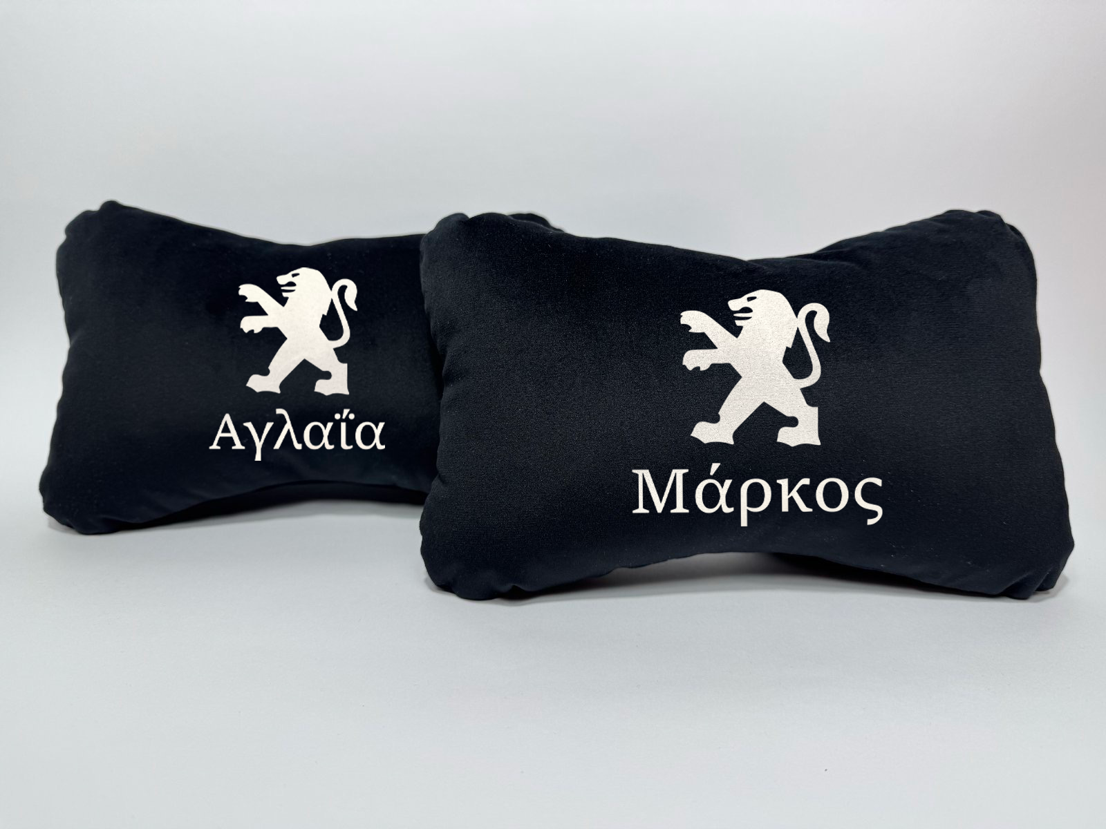 Χειροποίητα μαξιλάρια κεφαλιού PEUGEOT OLD LOGO - μαύρο σουέτ