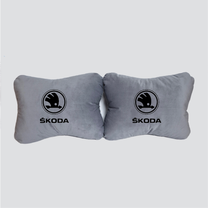 Χειροποίητα μαξιλάρια οσφυϊκής μοίρας SKODA - γκρι σουέτ