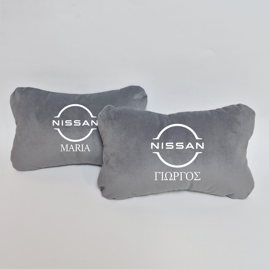 Χειροποίητα μαξιλάρια κεφαλιού NISSAN MODEL 2 - γκρι σουέτ