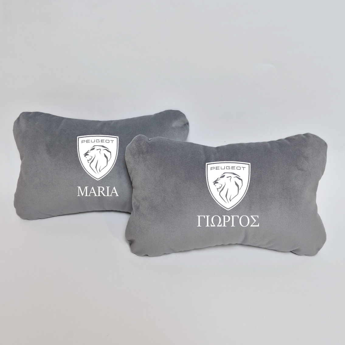 Χειροποίητα μαξιλάρια κεφαλιού PEUGEOT MODEL 2 - γκρι σουέτ