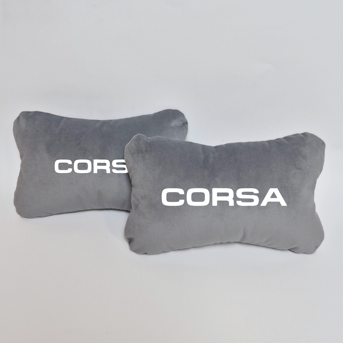 Χειροποίητα μαξιλάρια κεφαλιού OPEL CORSA - γκρι σουέτ