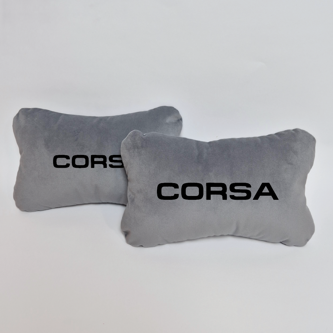 Χειροποίητα μαξιλάρια κεφαλιού OPEL CORSA - γκρι σουέτ