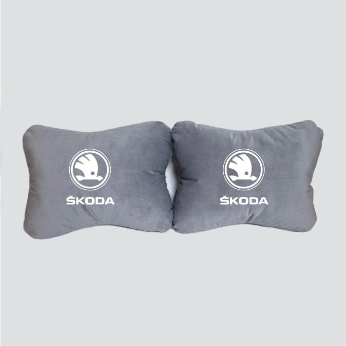 Χειροποίητα μαξιλάρια οσφυϊκής μοίρας SKODA - γκρι σουέτ