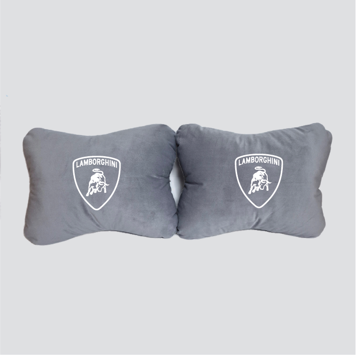 Χειροποίητα μαξιλάρια οσφυϊκής μοίρας LAMBORGHINI - γκρι σουέτ