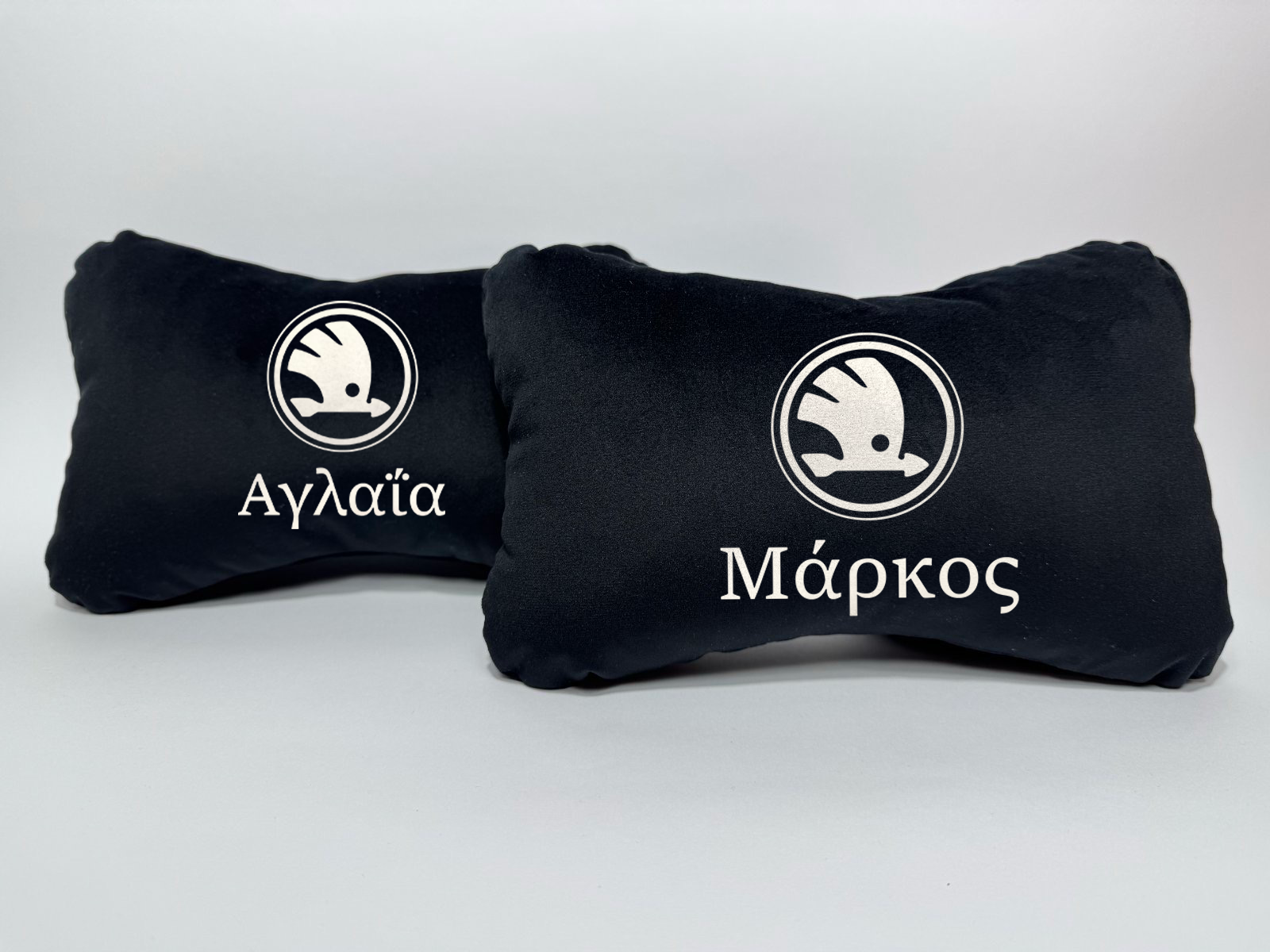 Χειροποίητα μαξιλάρια κεφαλιού SKODA - μαύρο σουέτ